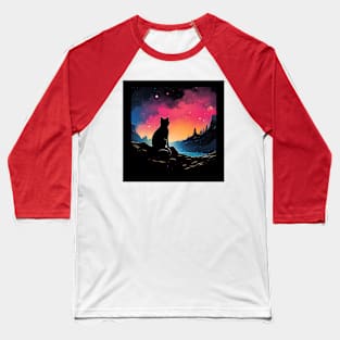 SPACE CAT LOVER : Nature's Serenity Series Baseball T-Shirt